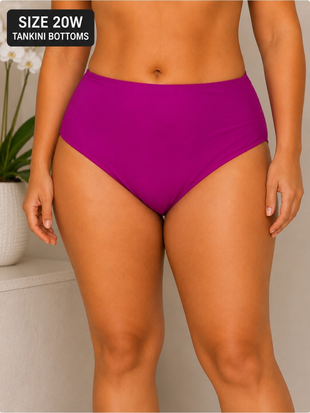 Anne Cole High-Waist‎ Bikini Bottoms in Hot Pink 20W NEW